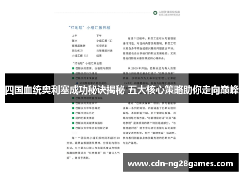 四国血统奥利塞成功秘诀揭秘 五大核心策略助你走向巅峰